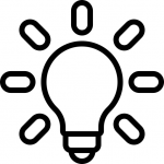Drawing of a lit lightbulb