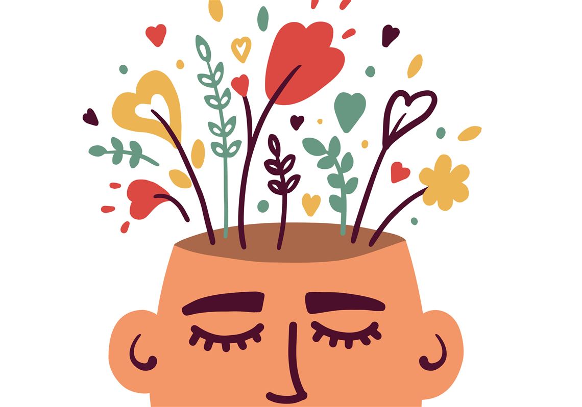 Bright flowers symbolizing mental health