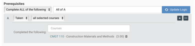 screenshot of Add course(s) search field