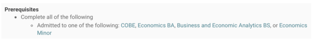 example screenshot of prerequisites