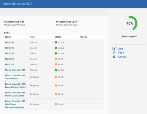 screenshot shows music education 2020, and classes listed below under "items"