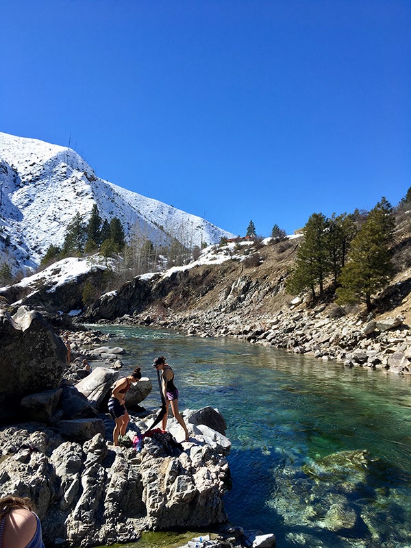 Students enjoy Kirkham Hot Springs