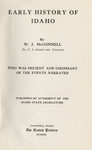 early history of Idaho book cover