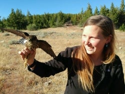 jess taylor holding a bird