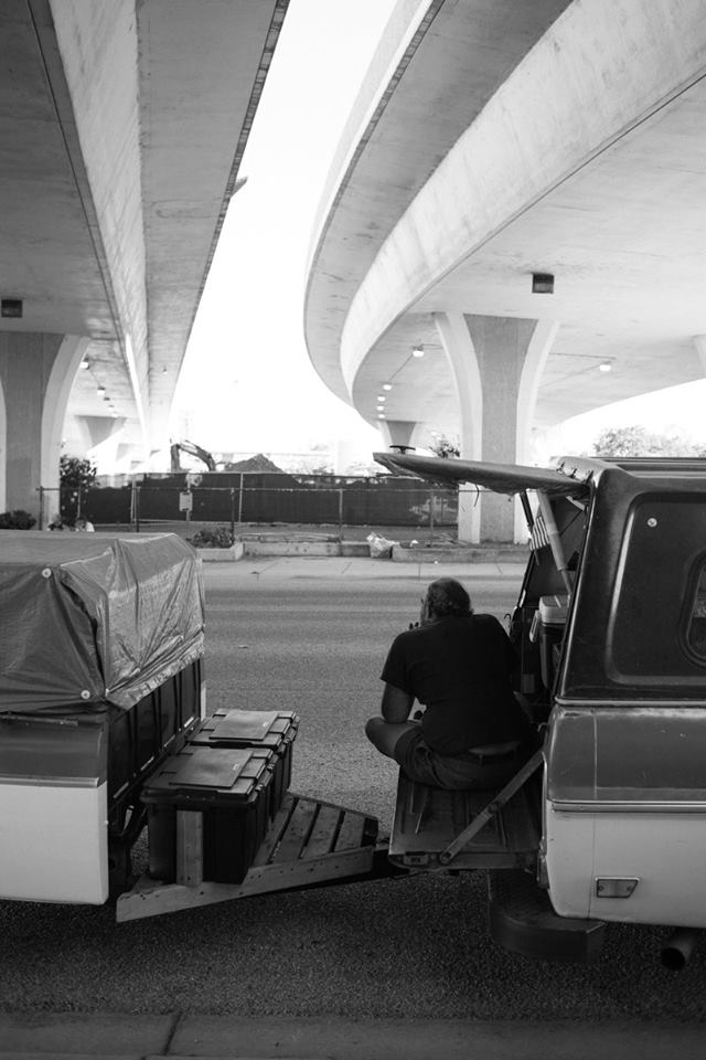under a bridge