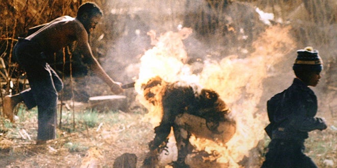 Man being set on fire