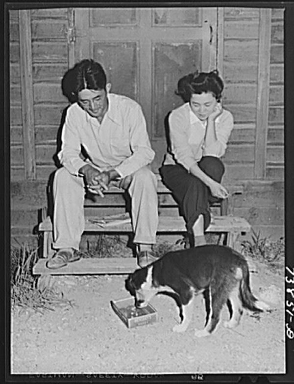 people with dog