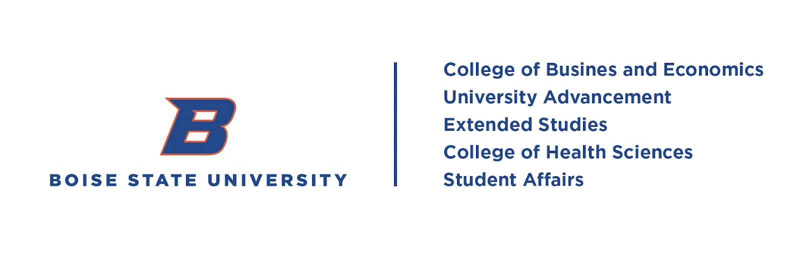 Design example, primary logo with list of department names