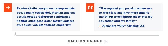 Example of a pull quote and pull text box.