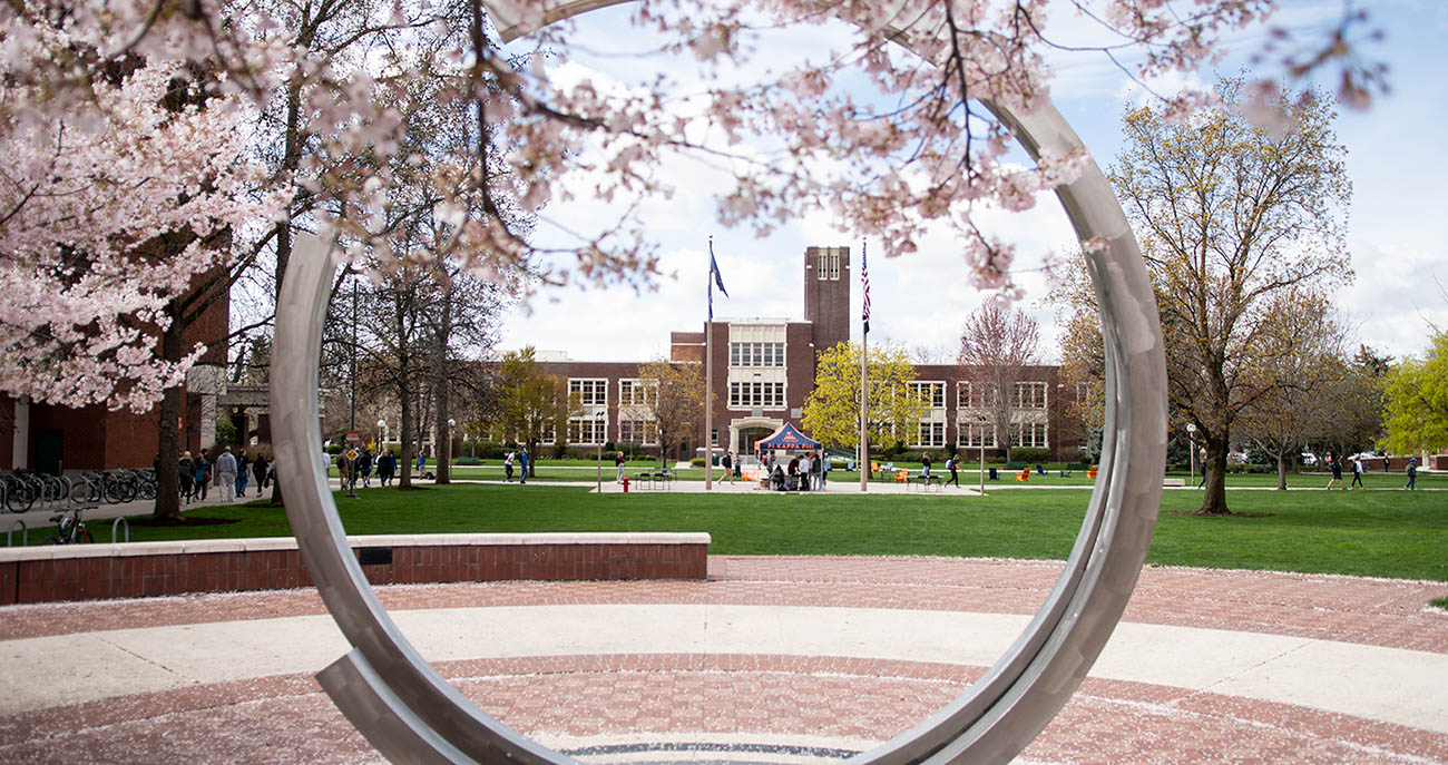 Statue on campus during sprint