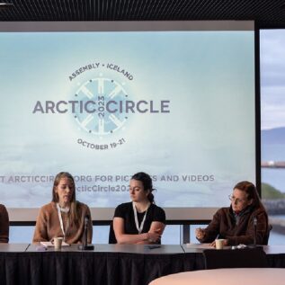 Arctic Circle Assembly panel on stage.