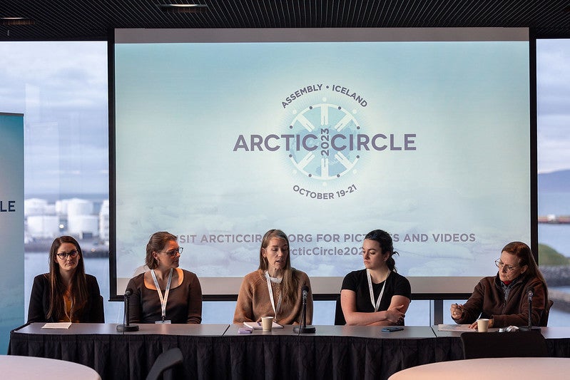 Arctic Circle Assembly panel on stage.