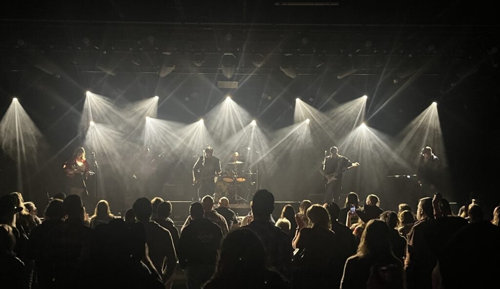 Band plays on stage