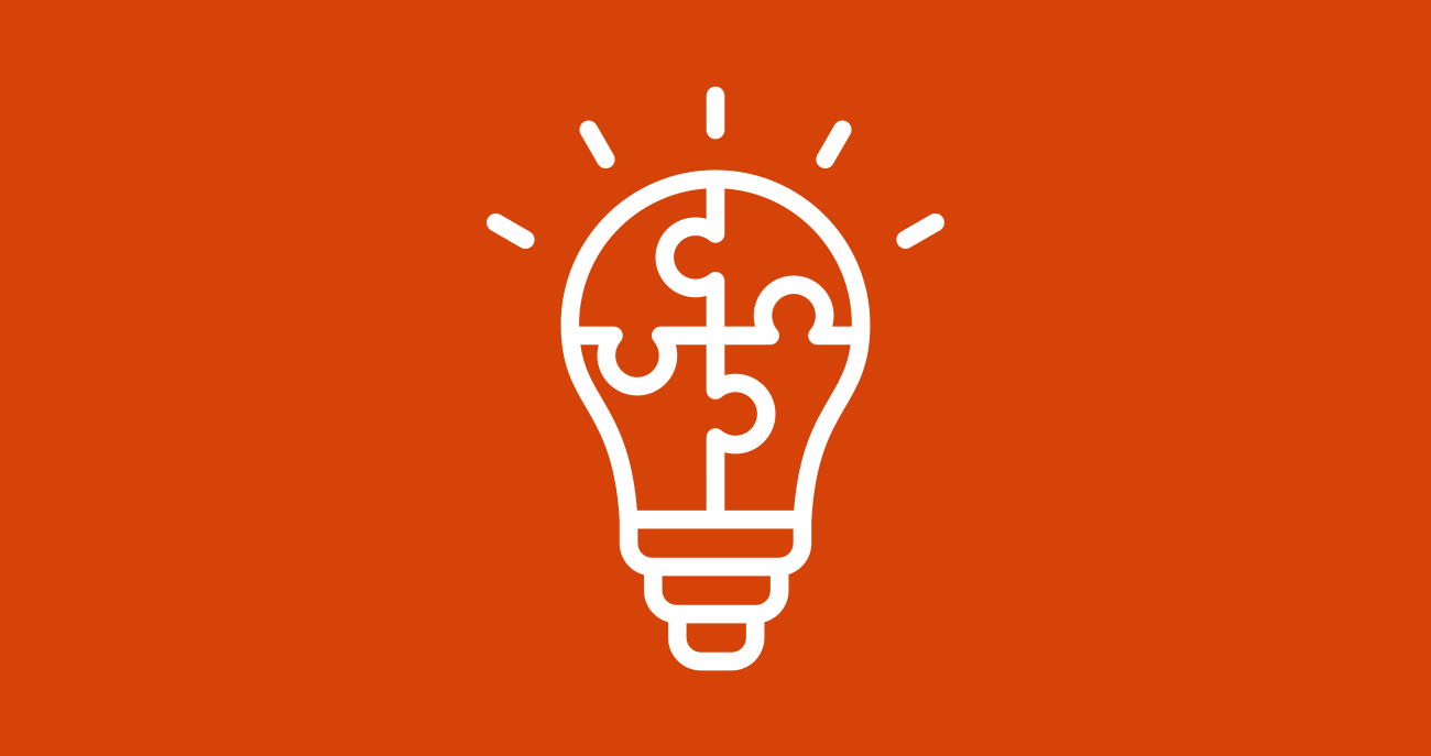 Illustration of a lightbulb made of jigsaw puzzle pieces called "Problem Solving" by Eko Purnomo from Noun Project