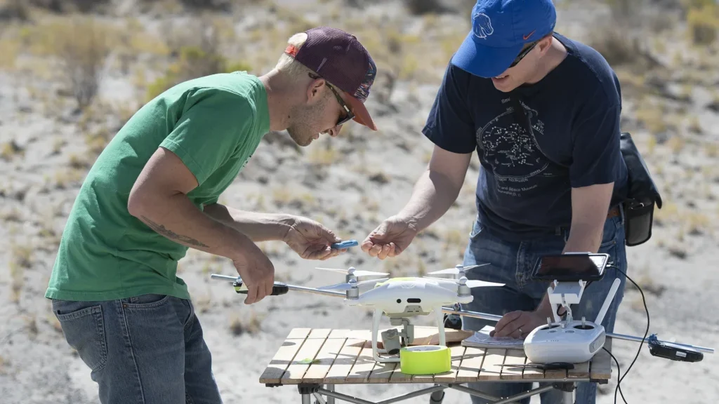 Brian Jackson working on a drone.