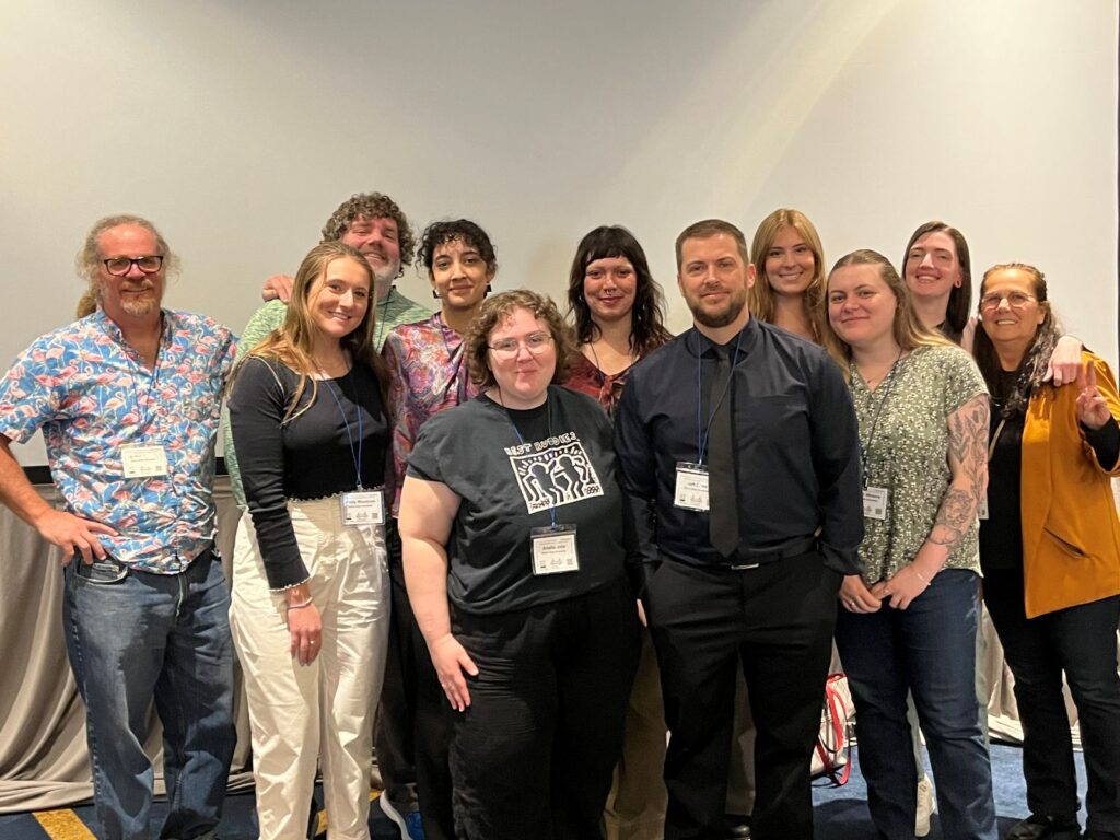 Boise State sociology students posing for a group photo at a conference