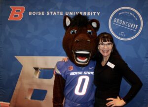 Jen Gudapati with Buster Bronco