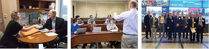 students in class and finance students in NYC