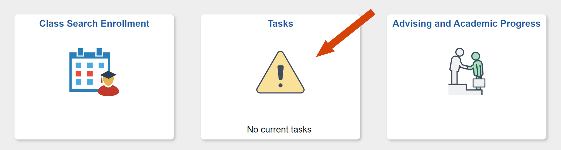 Arrow pointing to Tasks