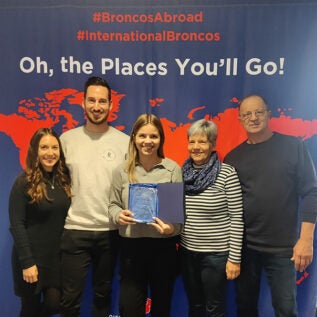 Annika and her family at the International Graduation Celebration