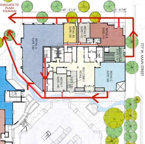 CCP Egress Plan map showing evacuation route
