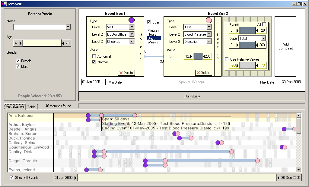 screenshot of software