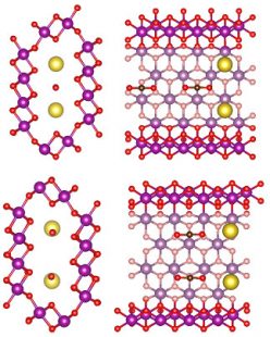 Molecular structure diagrams with spherical atoms in various colors connected by lines to represent bonding