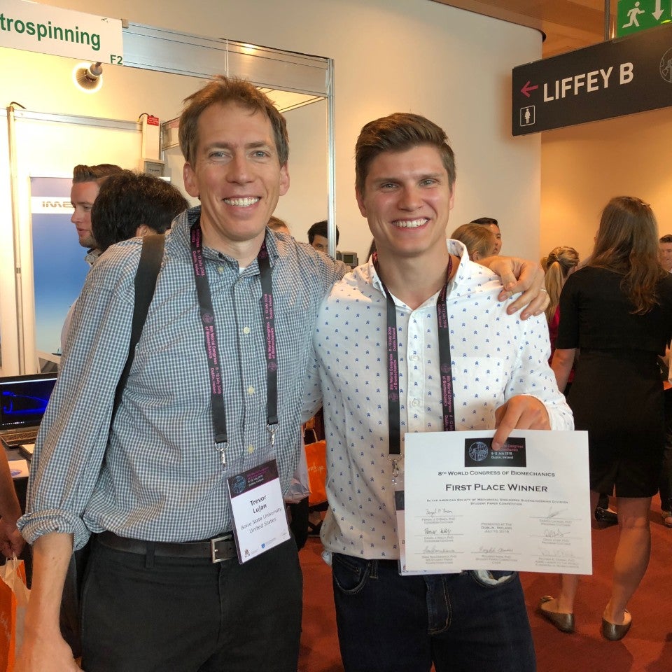 Trevor Lujan and John Everingham at Biomechanics conference