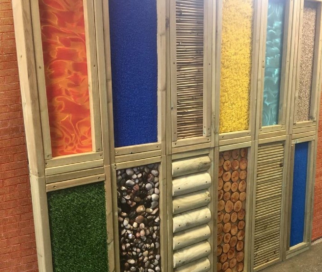 wall with a variety of textures