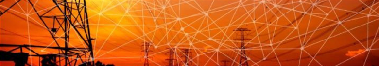 decorative image orange skyline with electrical wires