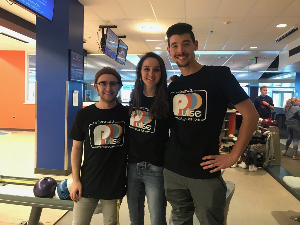 Pulse staff, faculty and students at Bowling Night in February