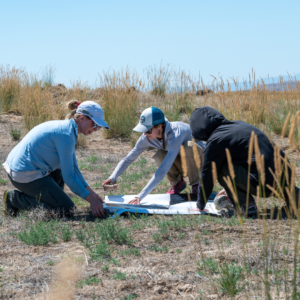 Boise State EPSCoR GEM3 project, Geospatial Techniques with Dr. Megan Cattau and Anna Roser, Initial Point field work and drone flight, Kuna.
