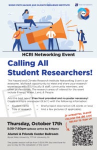 Calling student researchers flyer