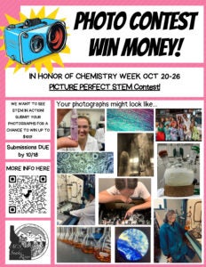 Chemistry club STEM photo contest flyer.