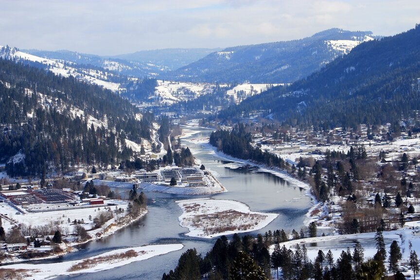 Orofino, Idaho in winter. 
