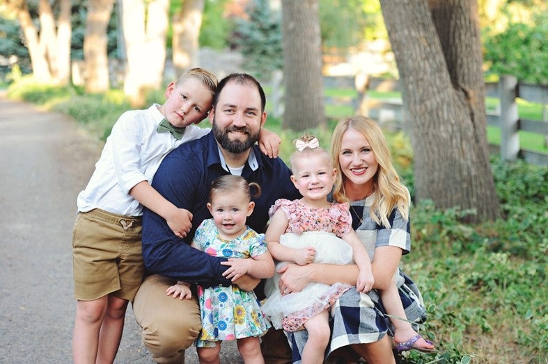 Nate Anderson pictured with his family