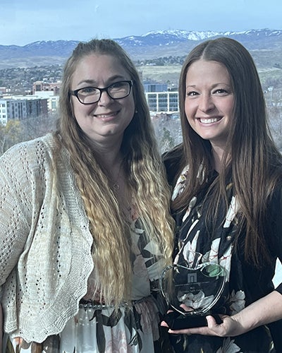 Lisa Beymer with a Golden Apple Award