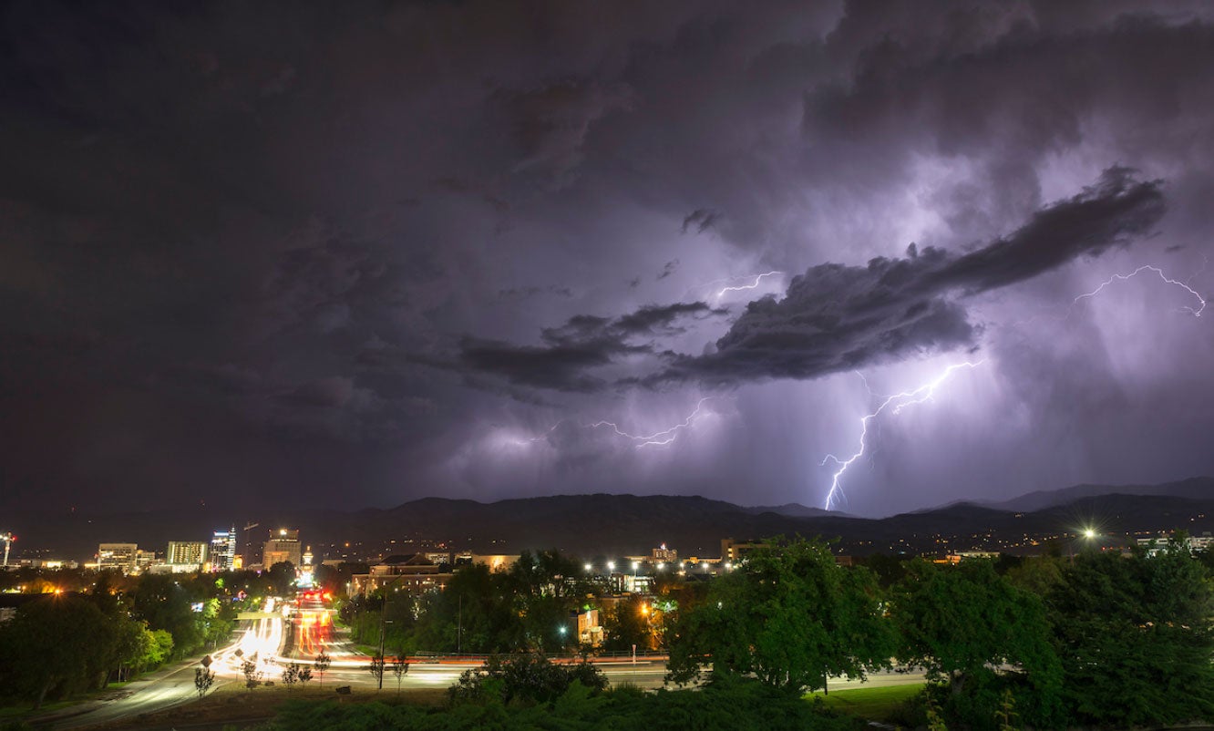 boise skyline with thunder