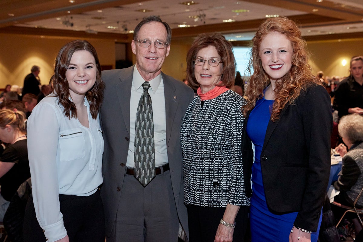 Ross and Karen Vaughn with scholarship recipients