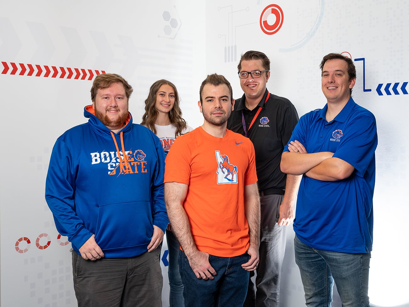 Cyberdome students (left to right) Madilyn Bosselman, Robert Verity, Adam Brenden, Isaac Bard and Max Mason. Photo by Priscilla Grover