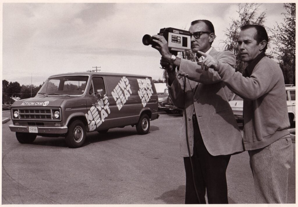Sal Celeski holding a film camera