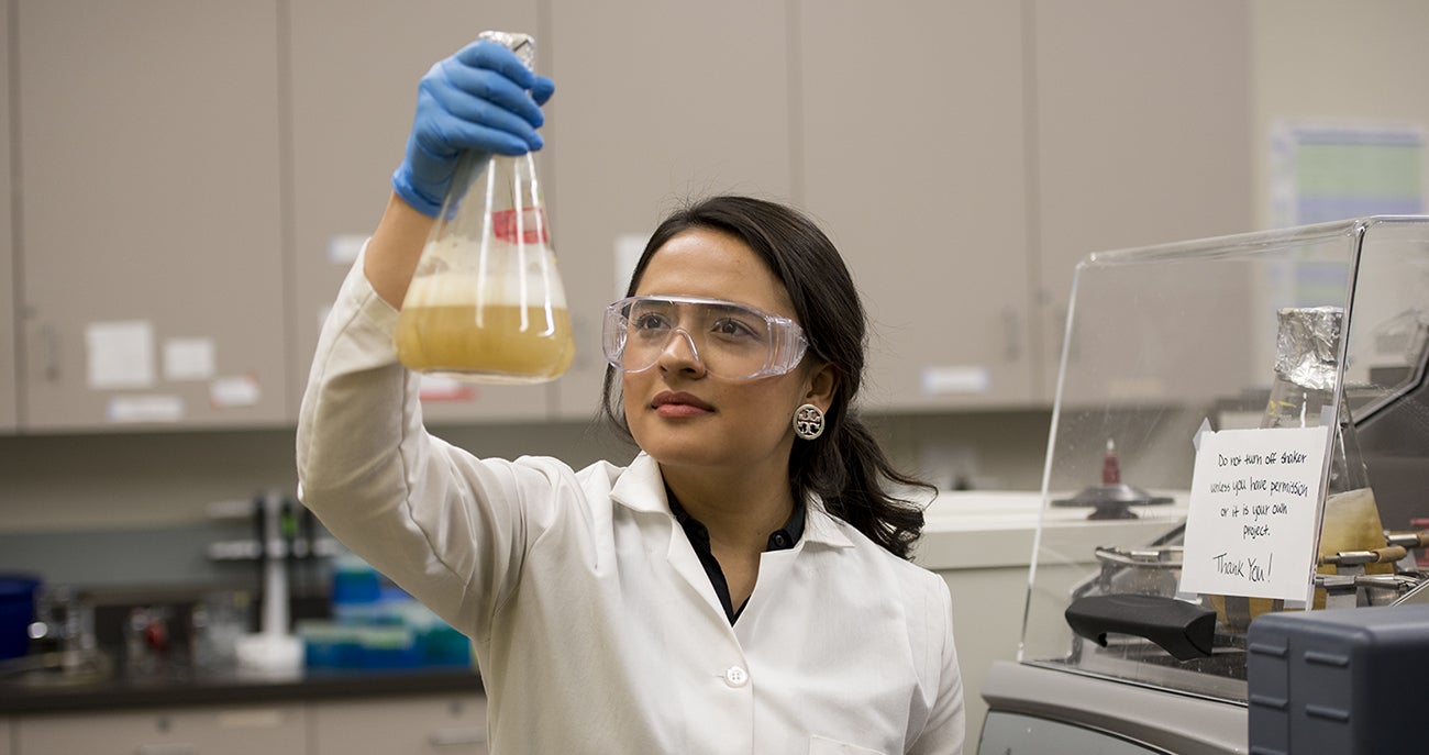 Student doing research in chemistry lab