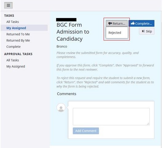 Perceptive Experience Reject Button