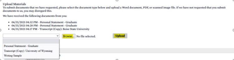 Upload options and highlighted buttons.