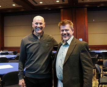 Bob Pangrazi left, and Bob Wood right.
