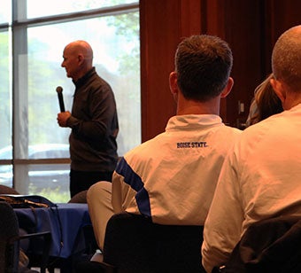 Photo of Bob Pangrazi speaking at the Luncheon