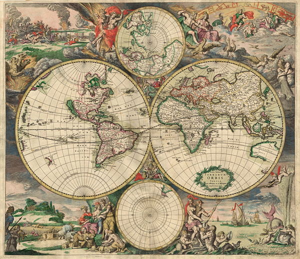 world map with decoration