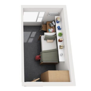 a/b wing single floor plan, see room dimensions table for additional details