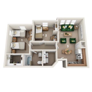unit floor plan mock up