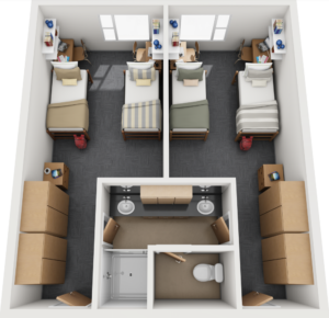 d wing double floor plan, see room dimensions table for additional details